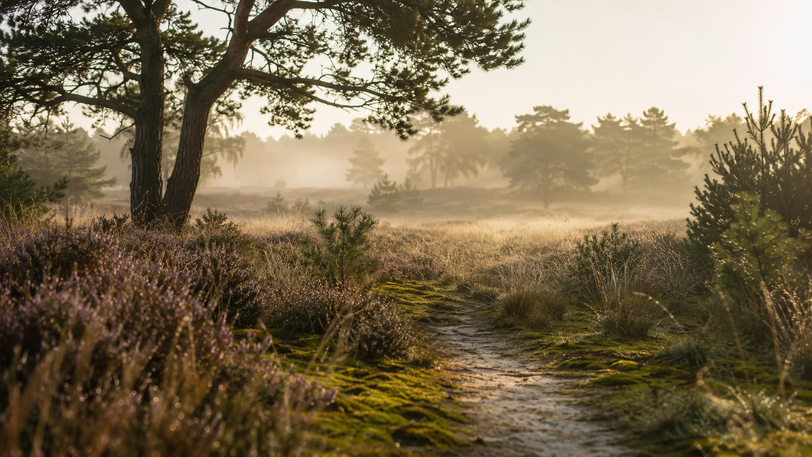 Lüneburger Heide im warmen Licht